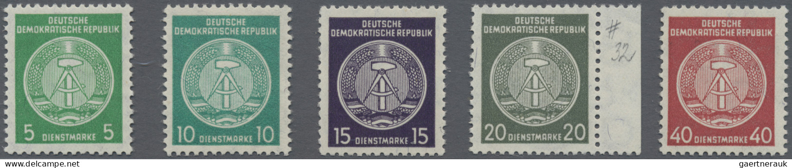 DDR - Dienstmarken A (Verwaltungspost B): 1956, 5 Pf - 40 Pf Zirkelbogen Nach Re - Autres & Non Classés