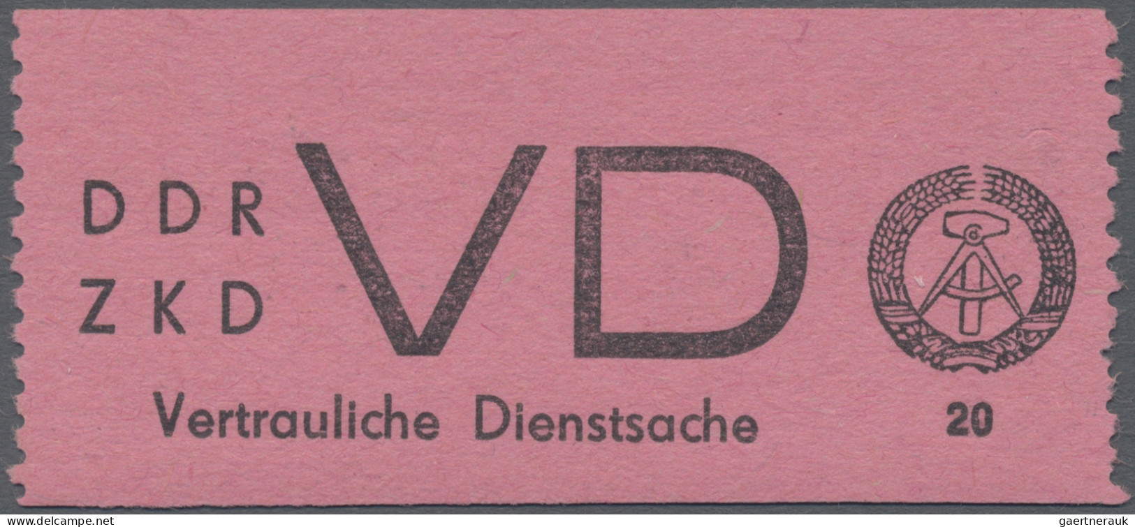 DDR - Dienstmarken D (Vertrauliche Dienstsachen): 1965, 20 Pfg. Schwarz Auf Hell - Andere & Zonder Classificatie