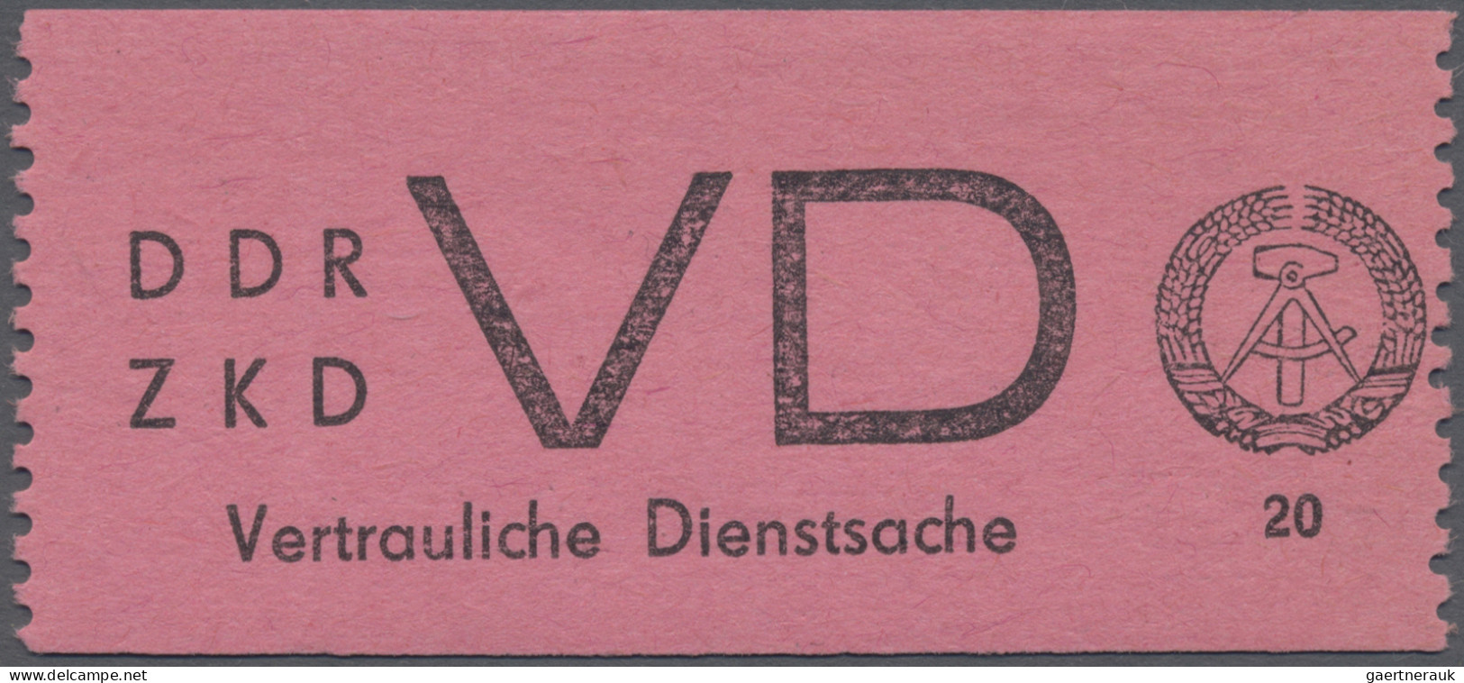 DDR - Dienstmarken D (Vertrauliche Dienstsachen): 1965, Aufkleber Für Vertraulic - Autres & Non Classés