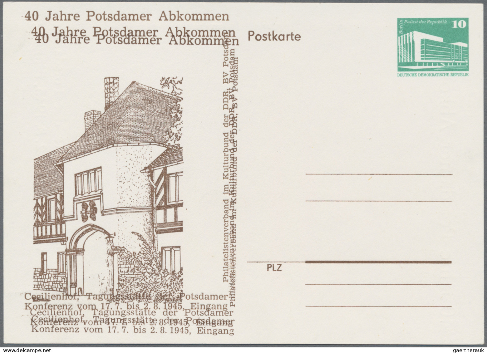 DDR - Privatganzsachen: 1985, Privatganzsachenkarten 10 Pfg. Kleine Bauwerke "40 - Andere & Zonder Classificatie