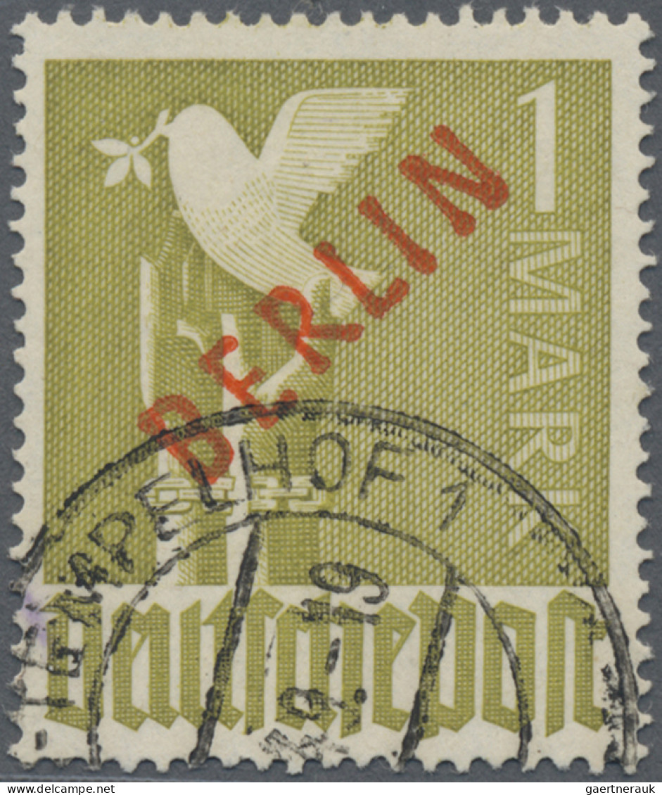 Berlin: 1949, 1 M Rotaufdruck, Gut Gezähnter Wert Mit Sauberer Entwertung "(BERL - Used Stamps