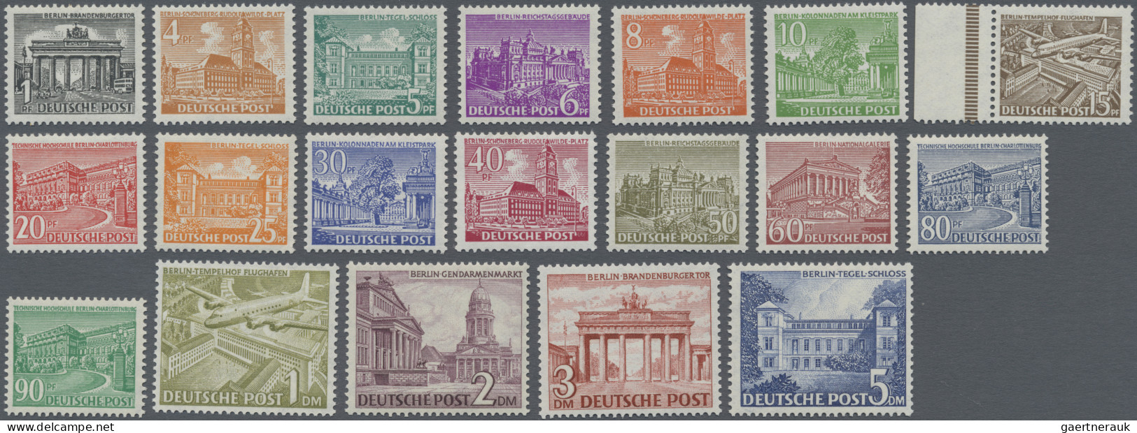 Berlin: 1949, Bauten, Kompletter Satz, Postfrisch, 30, 50, 80, 90 Pfg. Signiert - Ungebraucht