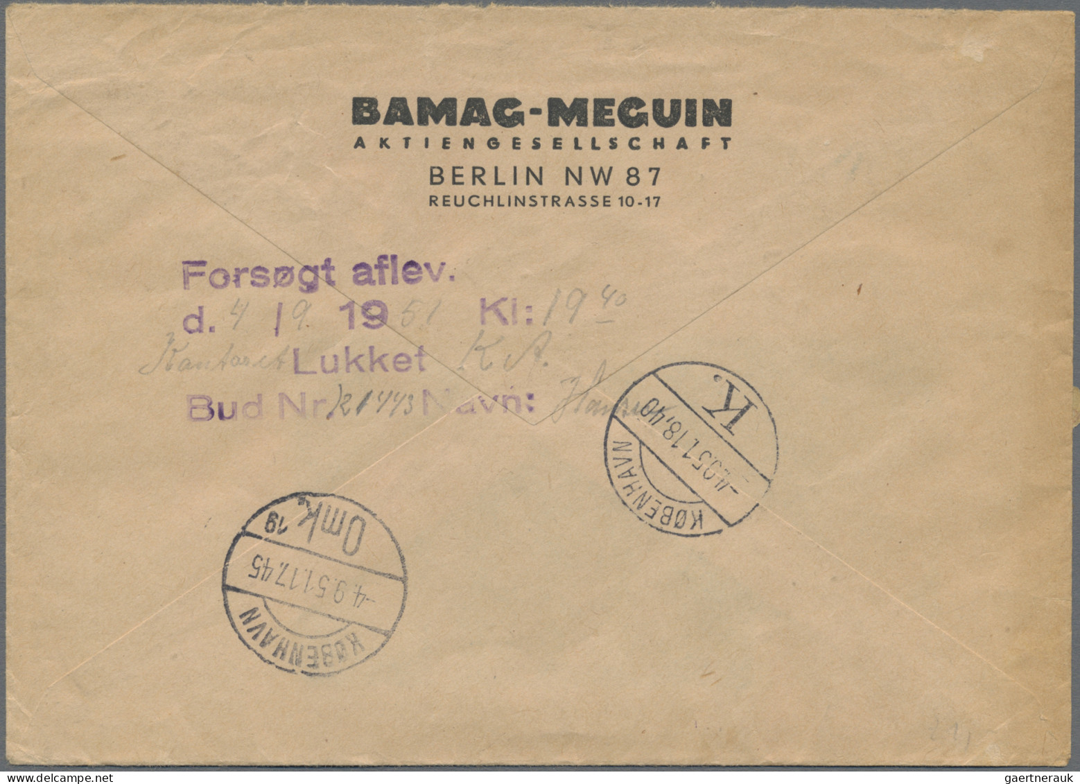 Berlin: 1951/1956, Zwei Luftpost-Eilboten-Einschreiben-Briefe (Inland/Ausland): - Brieven En Documenten