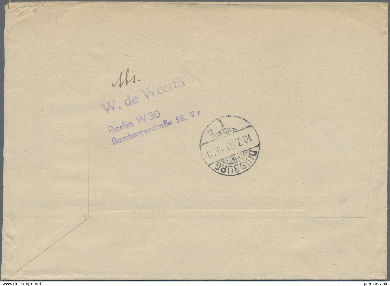 Berlin: 1950, 5 Pf Grünaufdruck Und Weitere Werte Als Vier-Zonen-Frankatur Auf R - Lettres & Documents