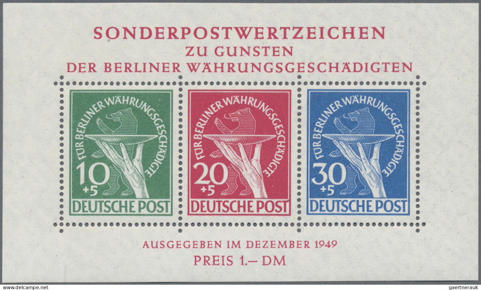 Berlin: 1949, Währungs-Block Postfrisch, Unsigniert, Leicht Bügig. (Mi. 950,- €) - Ongebruikt