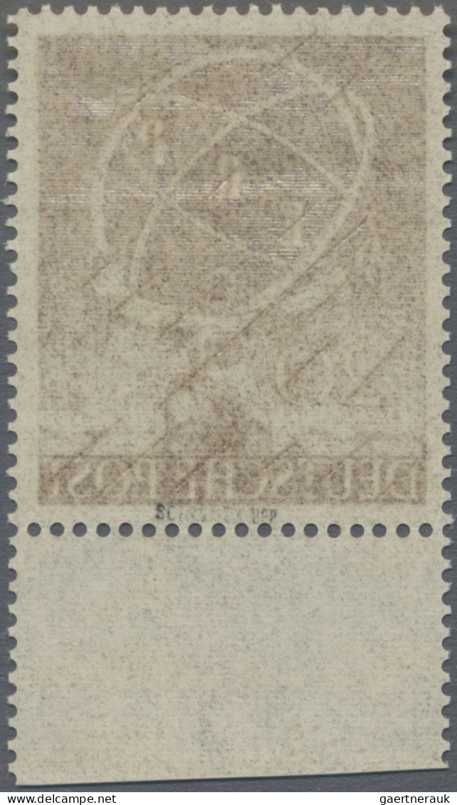 Berlin: 1950, 20 Pfg. ERP Im Postfrischen, Gezähnten Probedruck Vom Unterrand, A - Unused Stamps