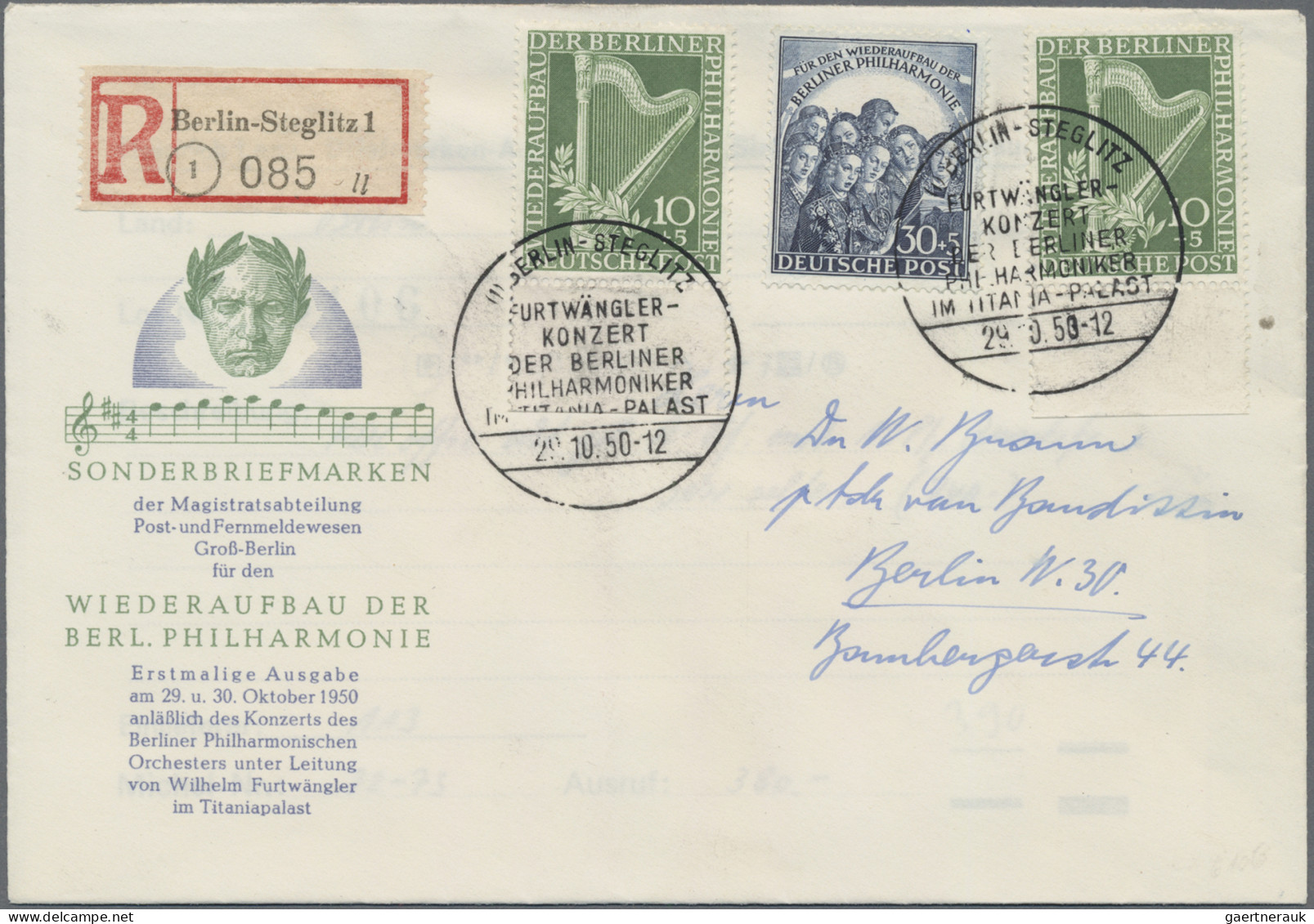 Berlin: 1950: Zwei Postfrische Marken 'ERP' 20 Pf. Sowie 'Berliner Philharmonie' - Ongebruikt