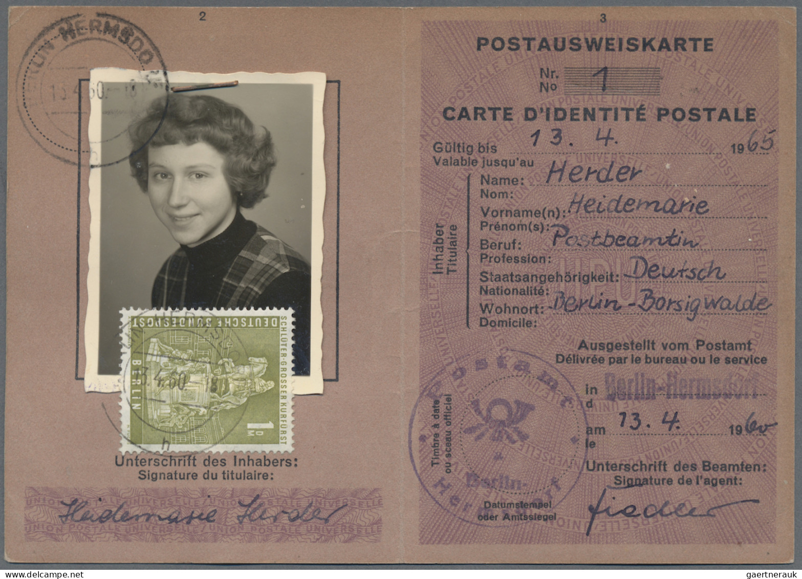 Berlin: 1956, 1 DM "Großer Kurfürst", Sehr Seltene Einzel-Verwendung Auf Formula - Covers & Documents