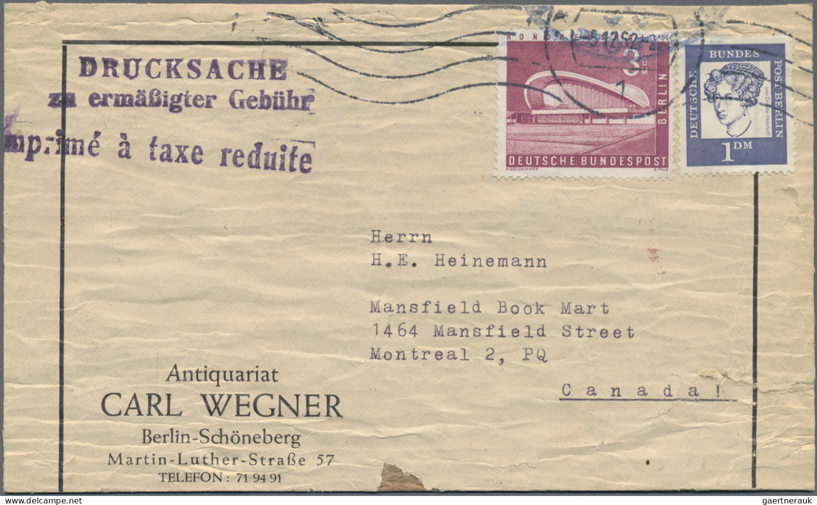 Berlin: 1962, 3 DM Kongresshalle In Seltener MiF Mit 1 DM Bedeutende Deutsche Au - Neufs
