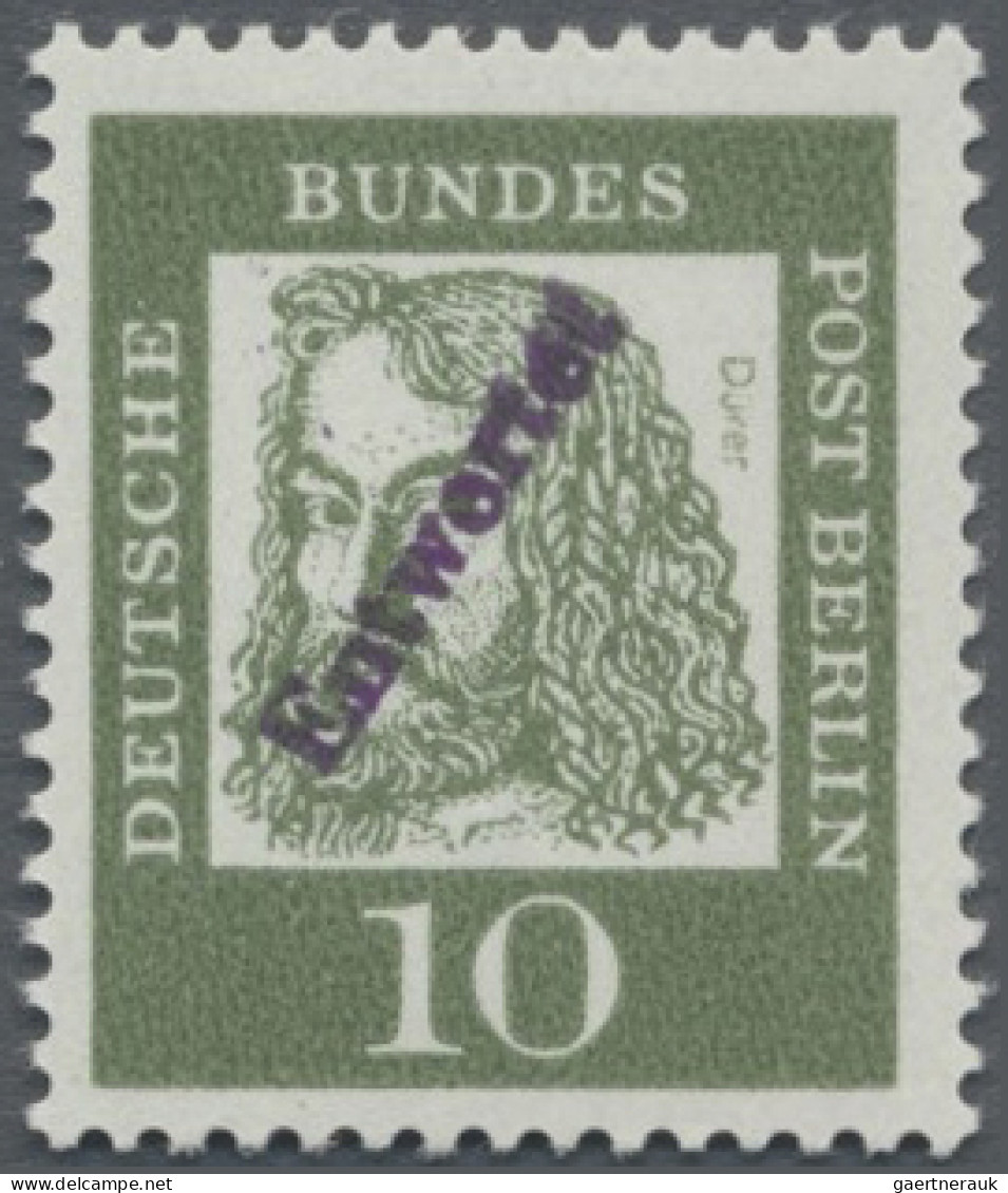 Berlin: 1961 'A. Dürer' 10 Pf. Mit Diag. Aufdruck "Entwertet", Eine Einzelmarke - Briefe U. Dokumente