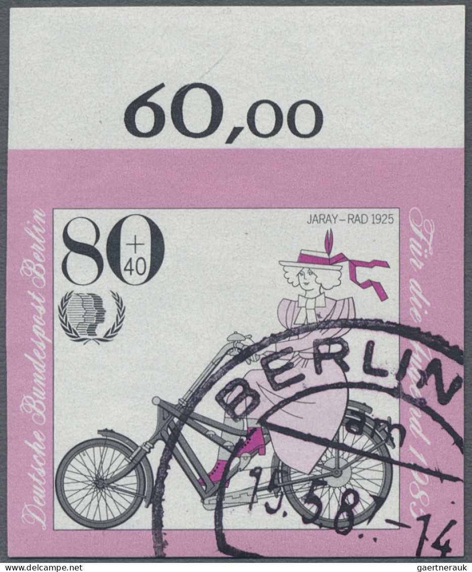 Berlin: 1985, Jugendmarken, Historische Fahrräder 80 + 40 Pfg., UNGEZÄHNT Vom Ob - Andere & Zonder Classificatie