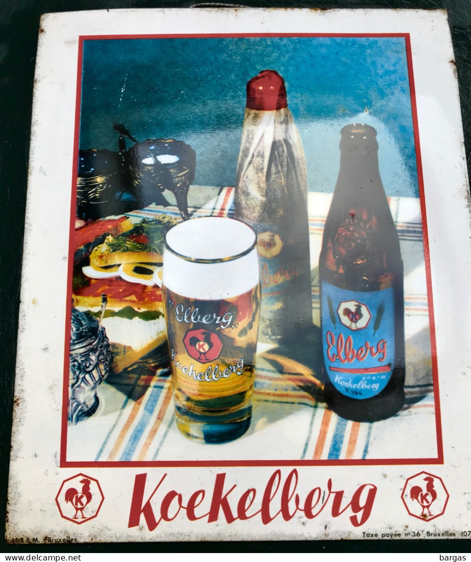 1950 Tole Peinte Bière Brasserie Belge Koekelberg - Liqueur & Bière