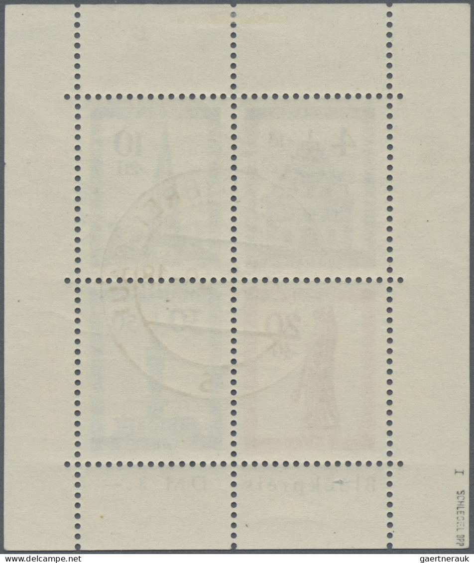Französische Zone - Baden: 1949, Freibug-Block, Gezähnt, Mit Abart "20 Pf Mit Si - Altri & Non Classificati