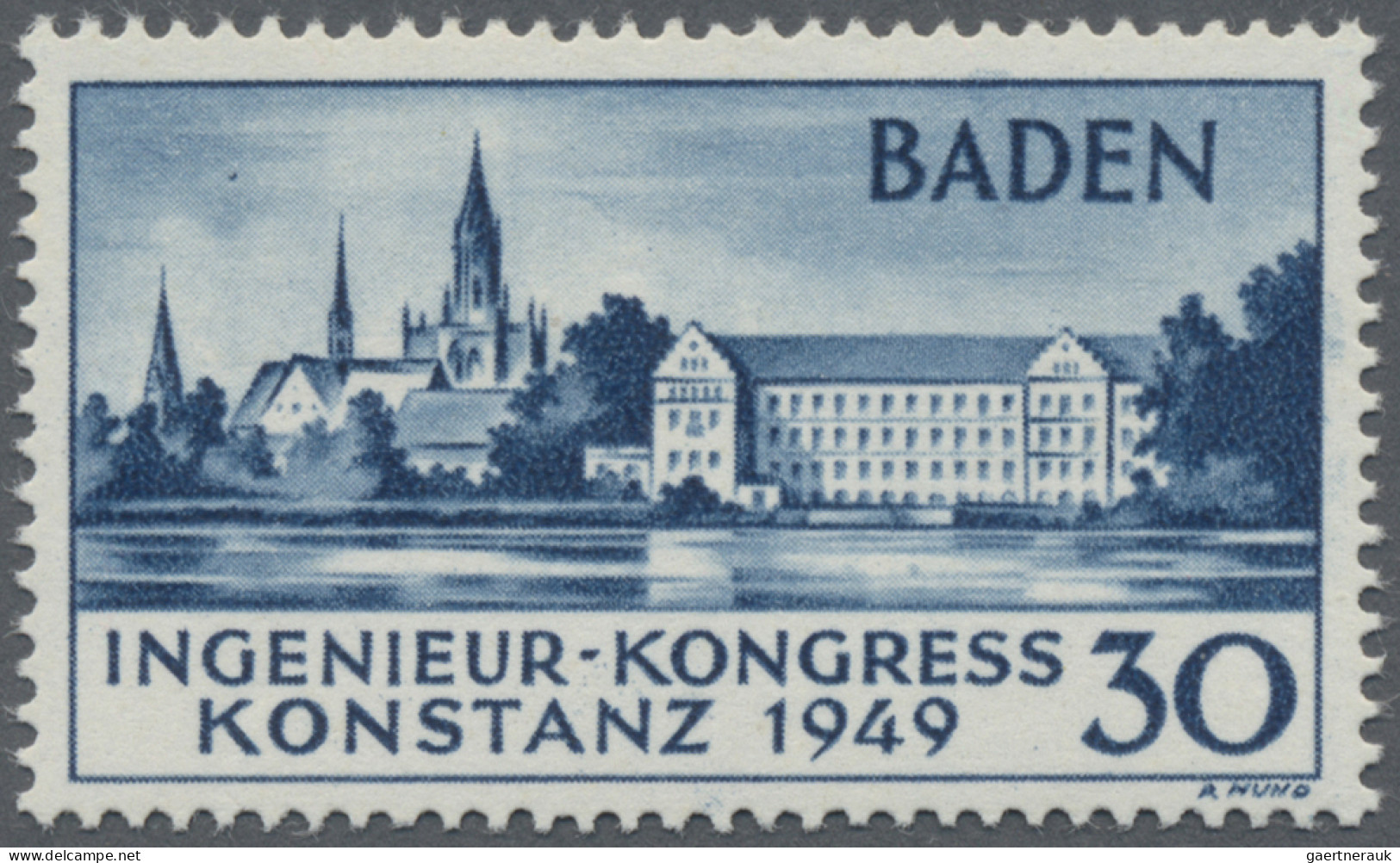 Französische Zone - Baden: 1949, 30 Pf Konstanz II, Einwandfreie Postfrische Erh - Sonstige & Ohne Zuordnung