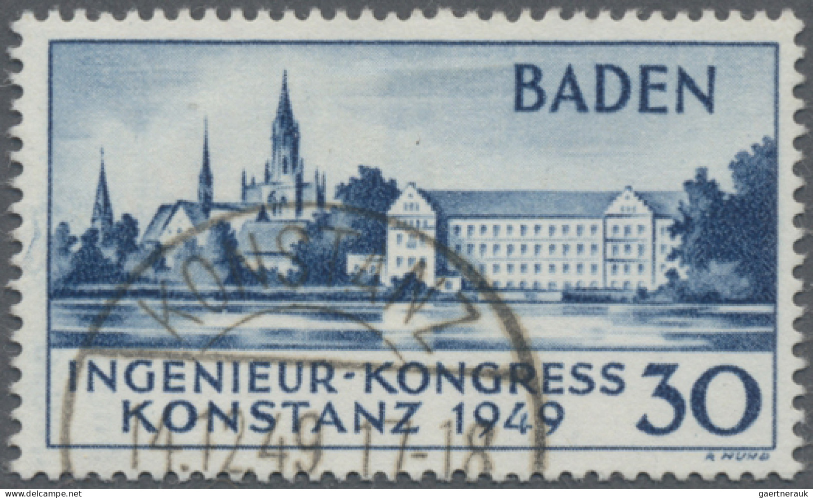 Französische Zone - Baden: 1949, 30 Pfg. Konstanz II Sauber Gestempelt "KONSTANZ - Autres & Non Classés