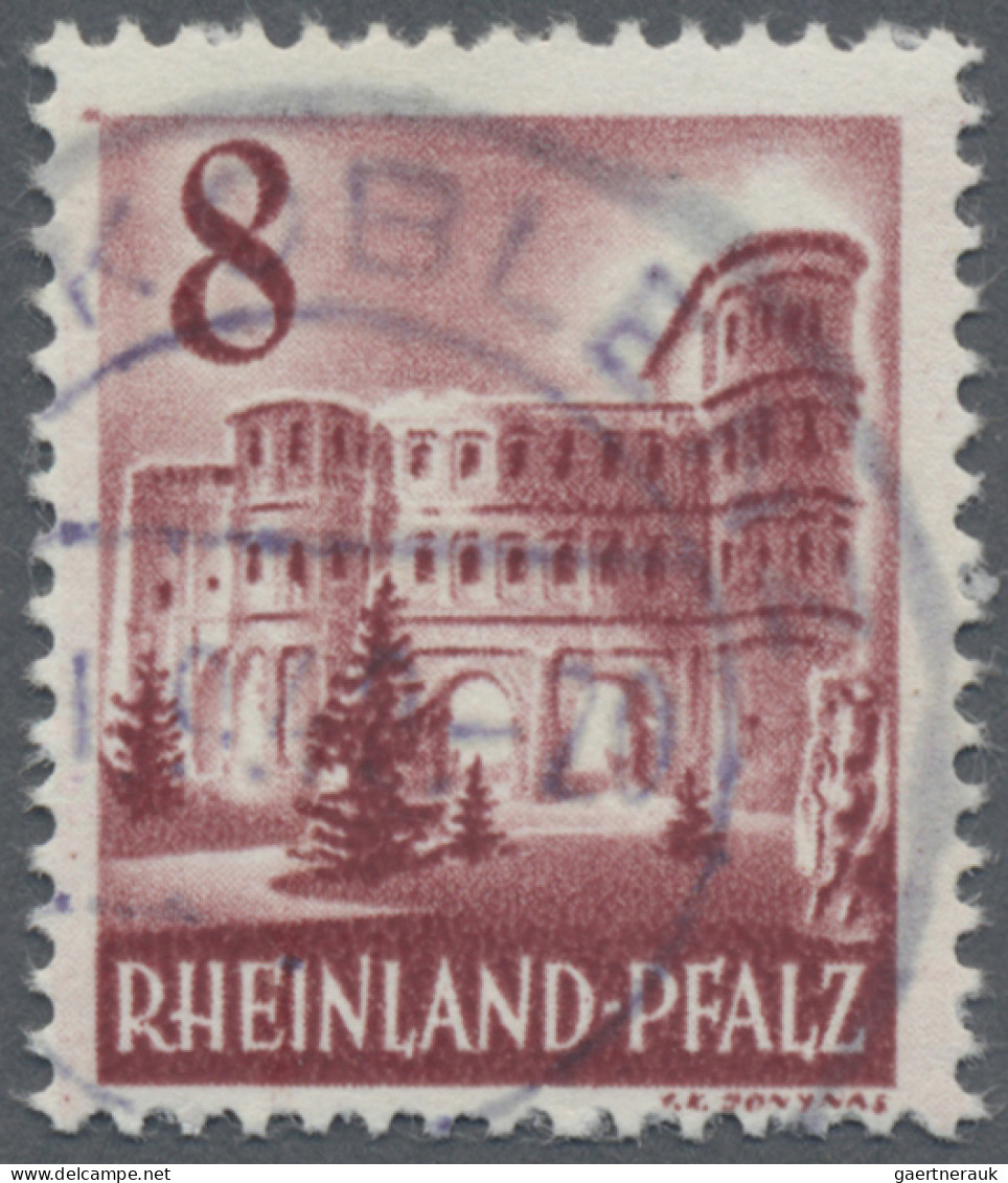 Französische Zone - Rheinland Pfalz: 1949, Freimarke 8 Pf 'Porta Nigra' Karminbr - Otros & Sin Clasificación