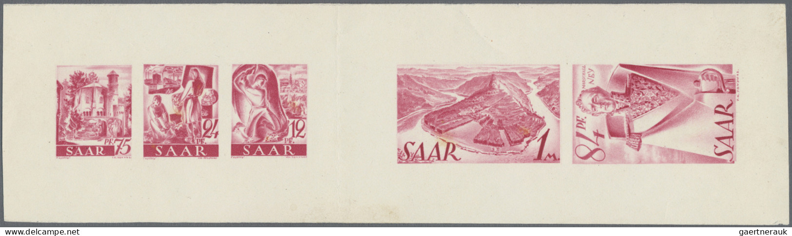 Saarland (1947/56): 1947, 12 Pfg., 24 Pfg., 75 Pfg., 84 Pfg. Und 1 M. Saar I Je - Unused Stamps