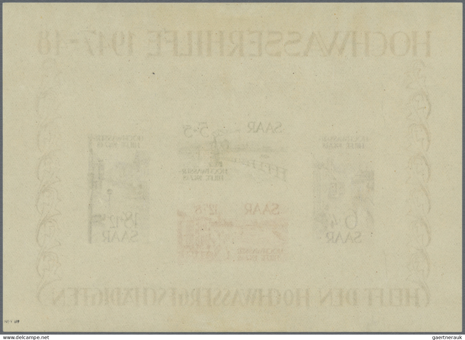 Saarland (1947/56): 1948, Hochwasser-Blockpaar Postfrisch, Bl. 1 Signiert Ney(BP - Ungebraucht