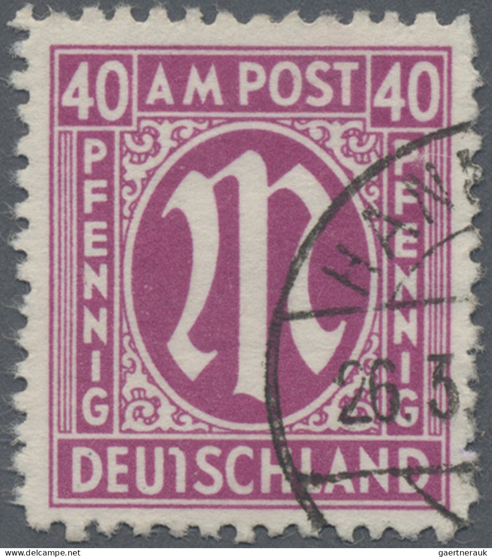 Bizone: 1946, 40 Pf AM-Post Rosakarmin In Zähnung L 11 X 11½, Papier Z Mit Dem S - Sonstige & Ohne Zuordnung