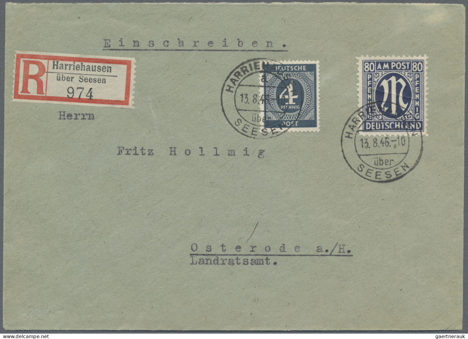 Bizone: 1946, AM-Post 80 Pfg. Schwarzviolettultramarin (der Wert Weist Eine Quet - Other & Unclassified