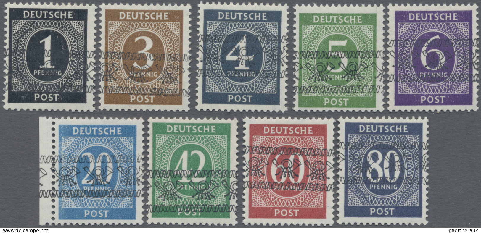 Bizone: 1948, Nicht Anerkannte Serie 1 Pf Bis 80 Pf Kontrollrat I Mit Bandaufdru - Andere & Zonder Classificatie