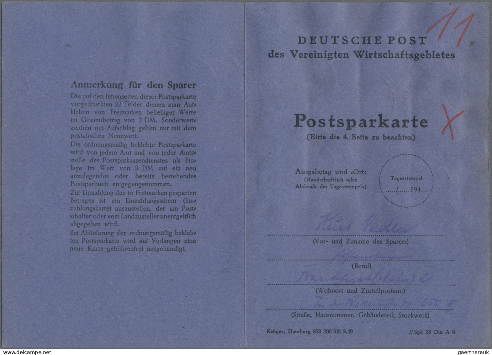 Bizone: 1951, 3 DM In Bauten-Marken (bzw. Posthorn/Berliner Bauten) Als Einzahlu - Altri & Non Classificati