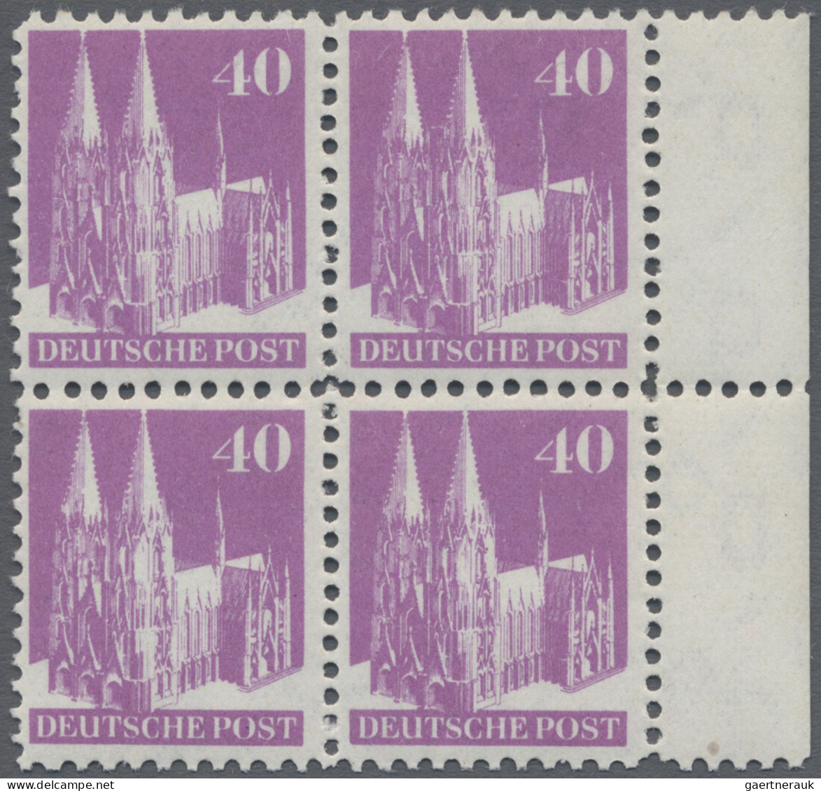 Bizone: 1948, 40 Pf Bauten Grauviolett, Type I A, Wasserzeichen W In Linienzähnu - Autres & Non Classés