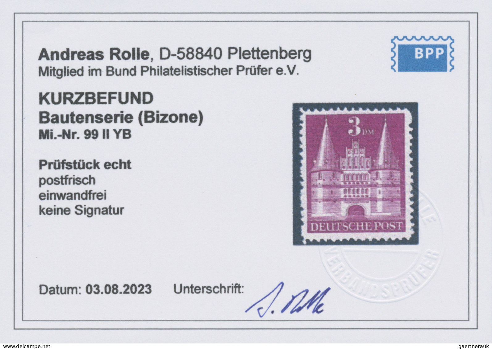 Bizone: 1948-49 Drei Postfrische Marken Wie Angegeben, Mit 60 Pf. (Type IIIa, Ge - Other & Unclassified