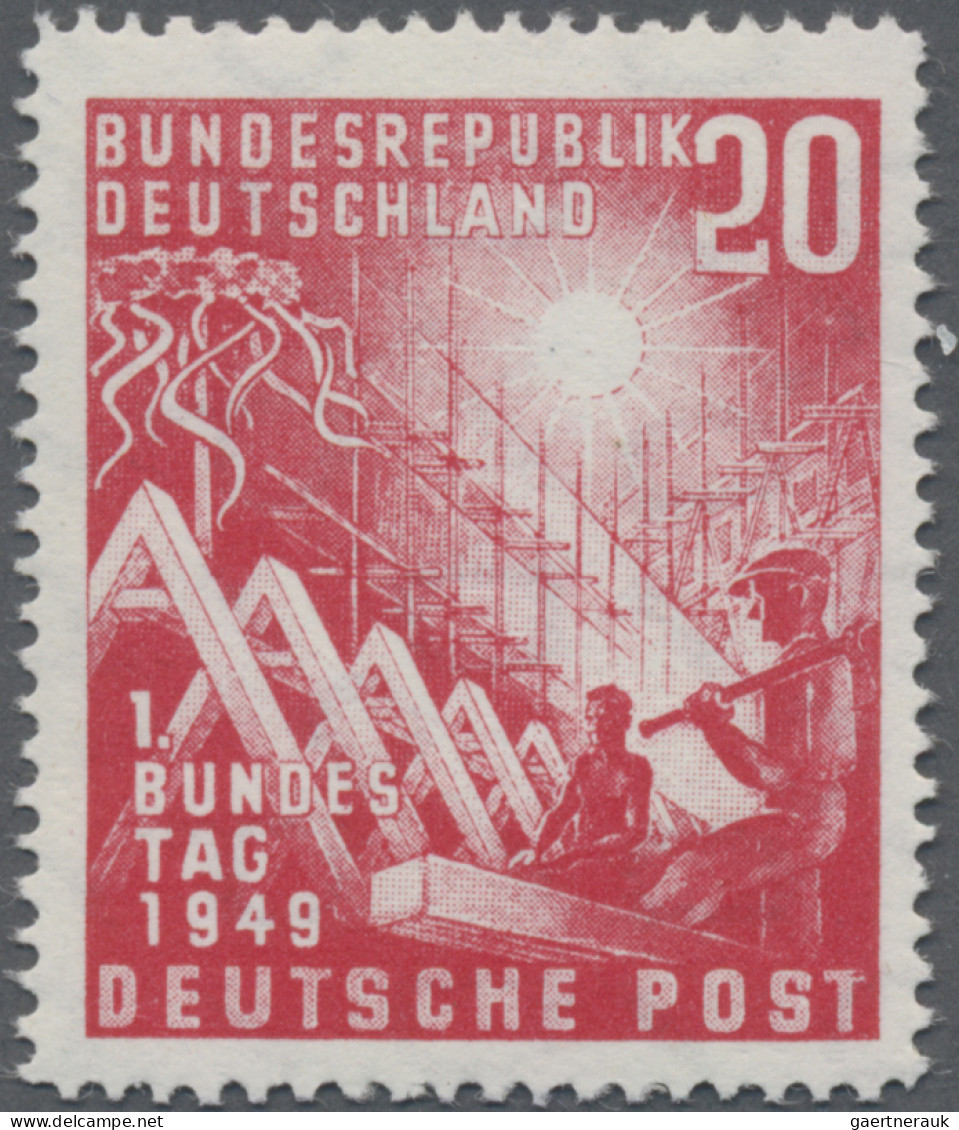 Bundesrepublik Deutschland: 1949, Bundestag 20(Pf) Mit Dem Seltenen Plattenfehle - Unused Stamps