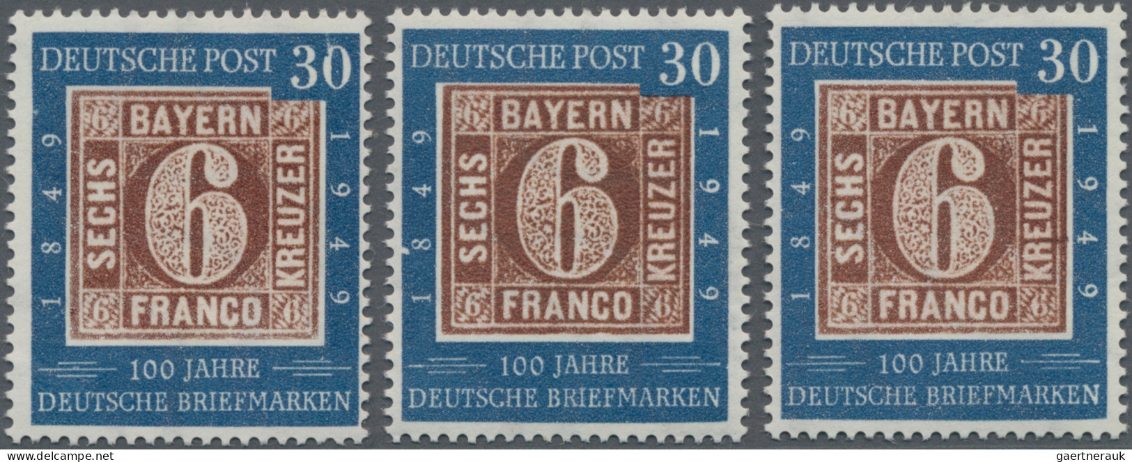 Bundesrepublik Deutschland: 1949, 30 Pfg. 100 Jahre Deutsche Briefmarken 3 Marke - Nuevos