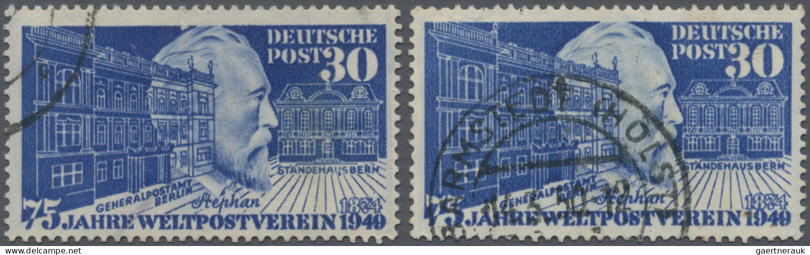 Bundesrepublik Deutschland: 1949, 75 Jahre UPU, 30 Pfg. Stephan Mit Plattenfehle - Used Stamps