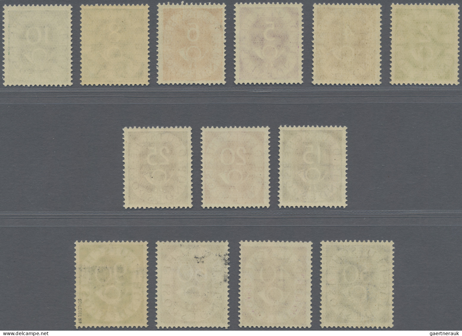 Bundesrepublik Deutschland: 1951, Posthorn, 2 Pfg. Bis 40 Pfg., 60 Pfg. Und 90 P - Unused Stamps