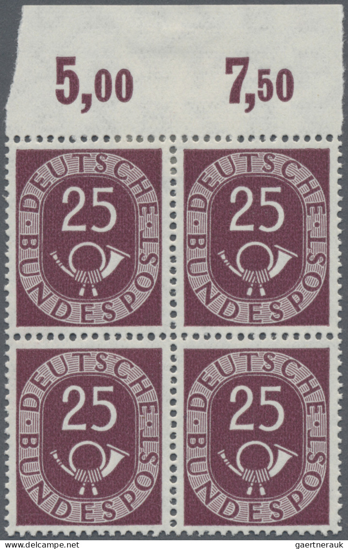 Bundesrepublik Deutschland: 1951, 25 Pf. Posthorn Im Postfrischen 4er-Block Vom - Neufs