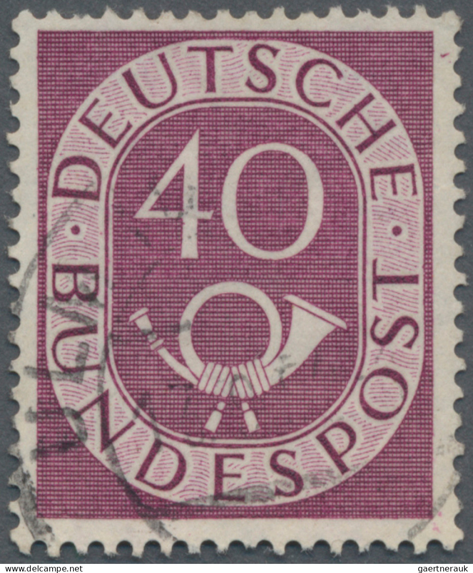 Bundesrepublik Deutschland: 1951, Posthorn 40 Pfg. Gestempelt Mit Plattenfehler - Oblitérés