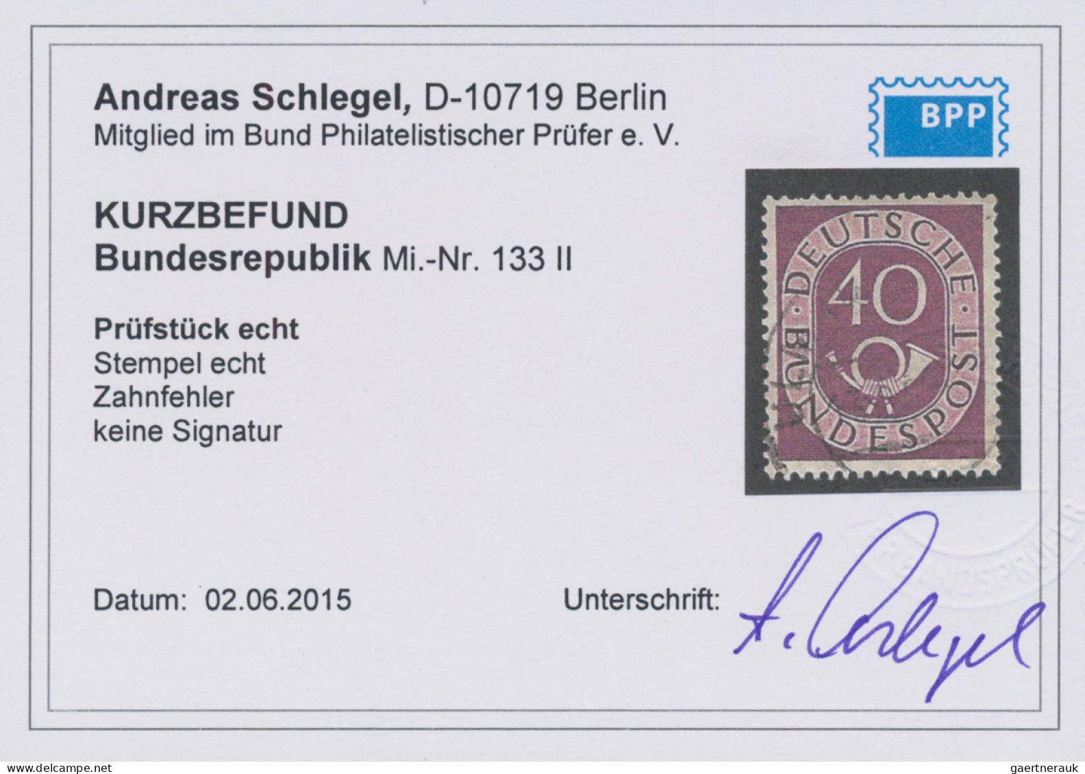 Bundesrepublik Deutschland: 1951, Posthorn 40 Pfg. Gestempelt Mit Plattenfehler - Used Stamps