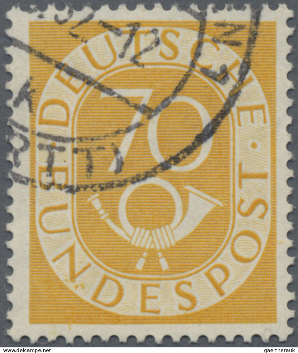 Bundesrepublik Deutschland: 1952, 70 Pf Posthorn, Tadellos Gezähntes Und Gut Ges - Used Stamps