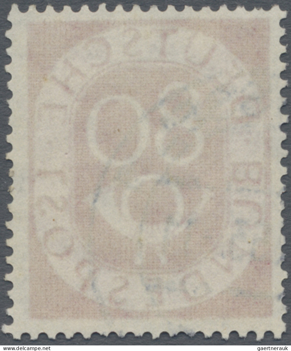 Bundesrepublik Deutschland: 1951, Posthorn 80 Pfg Mit Plattenfehler "Fleck Schrä - Used Stamps