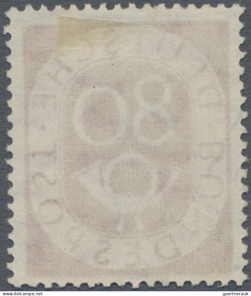 Bundesrepublik Deutschland: 1951, Posthorn 80 Pfg. Mit Plattenfehler "roter Stri - Used Stamps