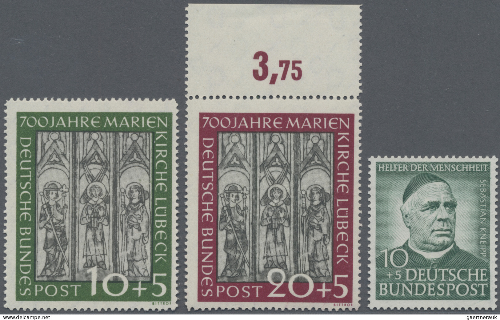 Bundesrepublik Deutschland: 1951/1953: 15 Bessere, Postfrische Marken, Mit Den Z - Unused Stamps