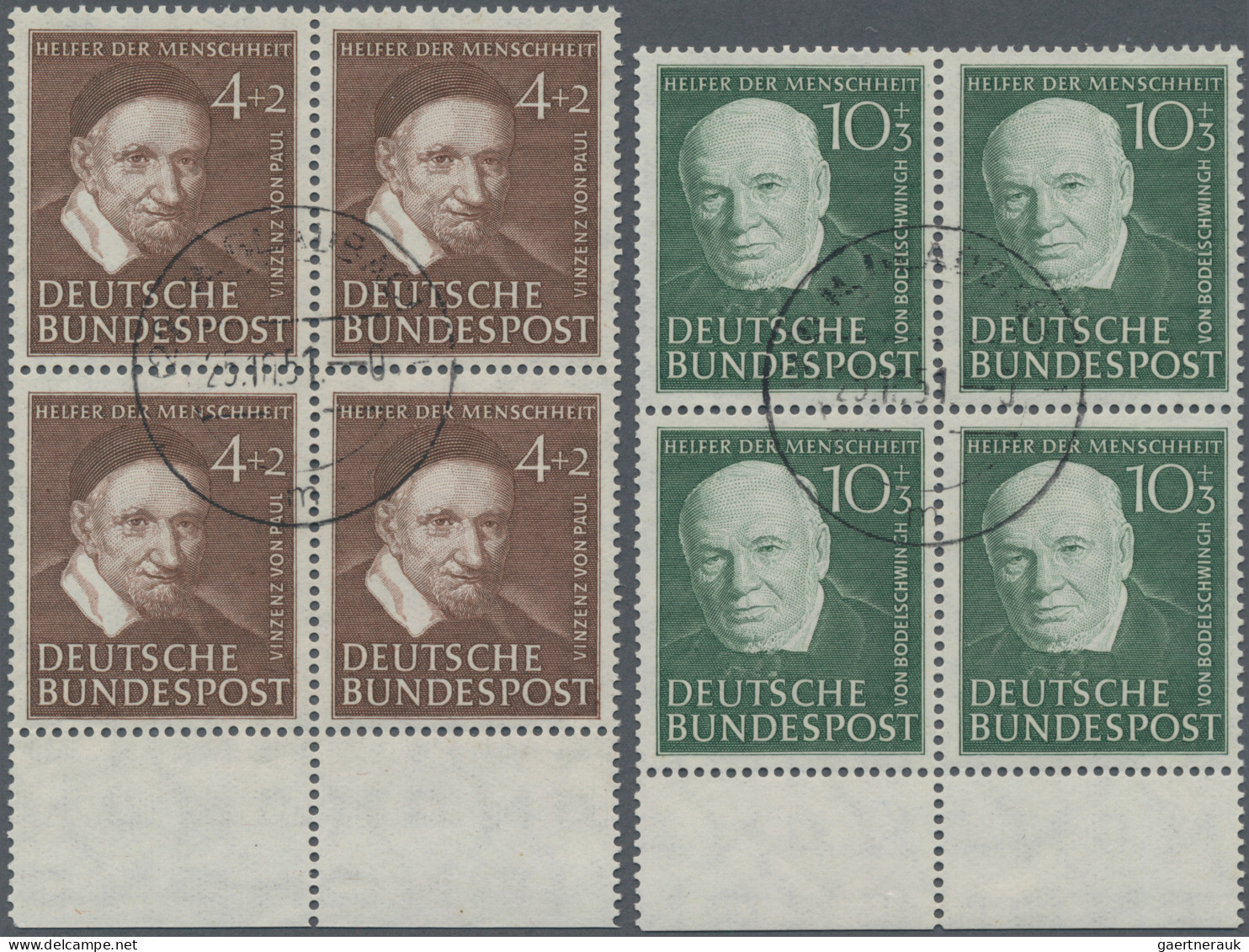 Bundesrepublik Deutschland: 1951, Helfer Der Menschheit II, Kompletter Satz Als - Used Stamps