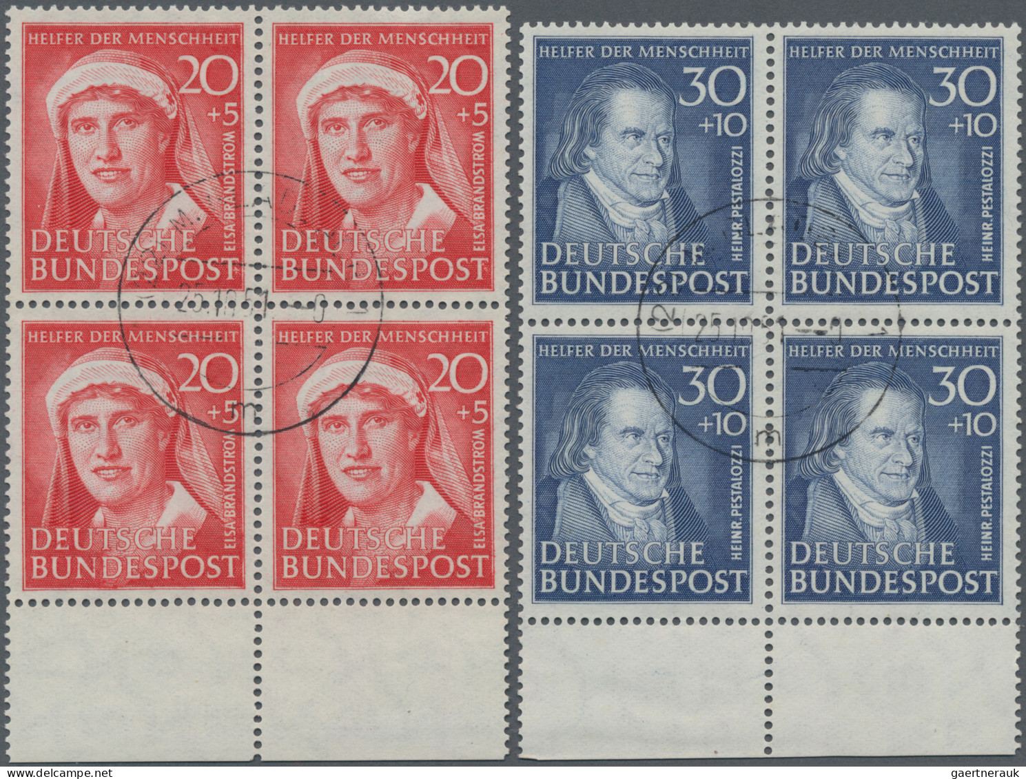 Bundesrepublik Deutschland: 1951, Helfer Der Menschheit II, Kompletter Satz Als - Used Stamps