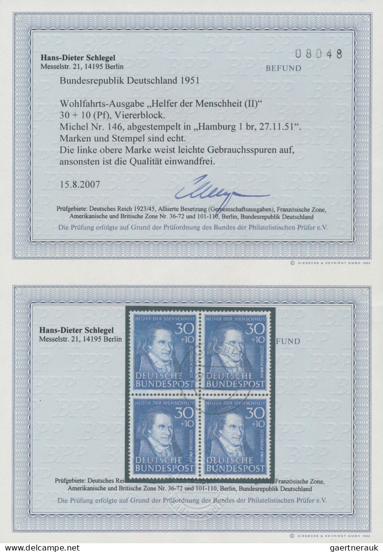 Bundesrepublik Deutschland: 1951, 30+10 Pfg. "Helfer Der Menschheit II" Gestempe - Used Stamps