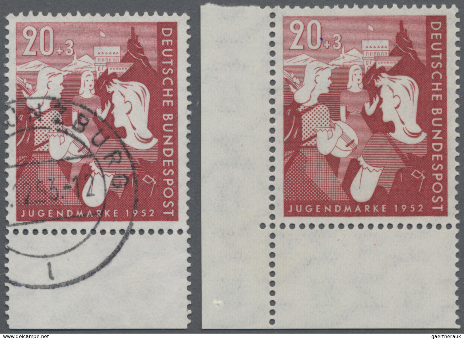 Bundesrepublik Deutschland: 1952, Jugend 10 Und 20 Pfg. Auf Ersttagsbrief, Dazu - Cartas & Documentos