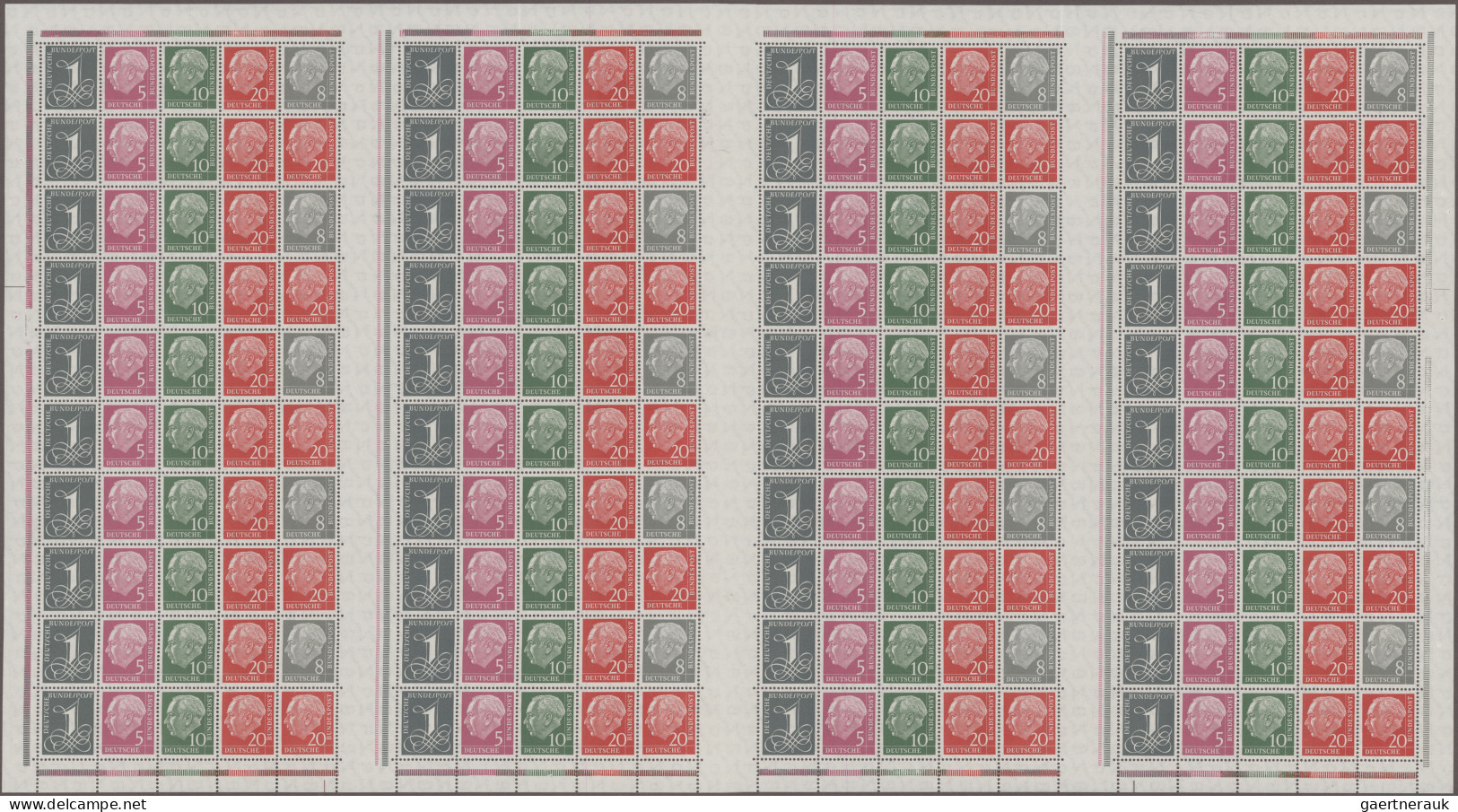 Bundesrepublik - Markenheftchenbogen: 1958/1960 Markenheftchenbogen "Heuss & Zif - Altri & Non Classificati