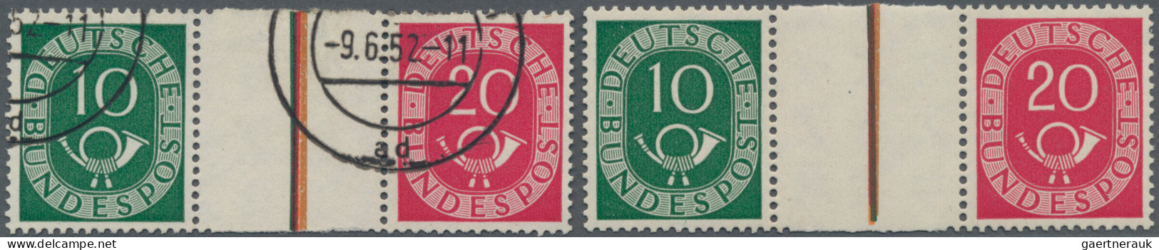 Bundesrepublik - Zusammendrucke: 1951, Posthorn 10+Z+20 (Pf), Zusammendruck Post - Zusammendrucke