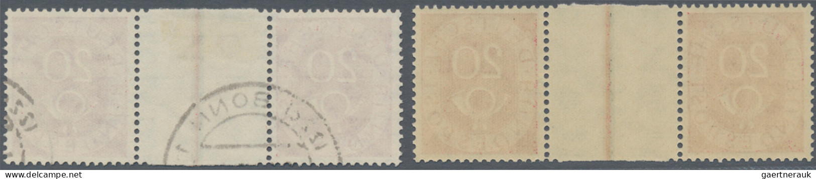 Bundesrepublik - Zusammendrucke: 1951, Posthorn 20+Z+20(Pf), Zusammendruck Postf - Se-Tenant