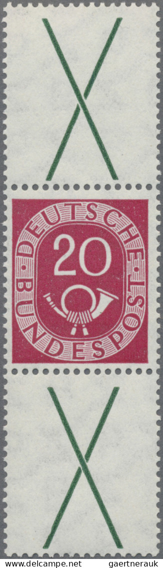 Bundesrepublik - Zusammendrucke: 1951, X + 20(Pf) Posthorn, X + 20(Pf) Posthorn - Zusammendrucke