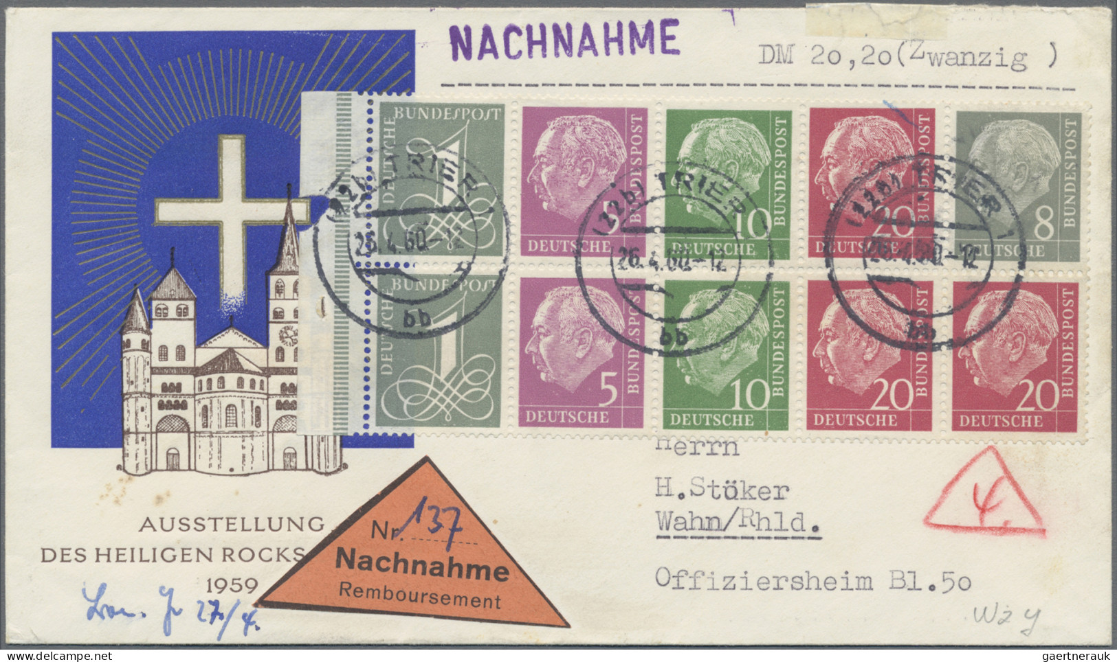 Bundesrepublik - Zusammendrucke: 1960, Heuss-Markenheftchenblatt Mit Wz.Y Komple - Zusammendrucke