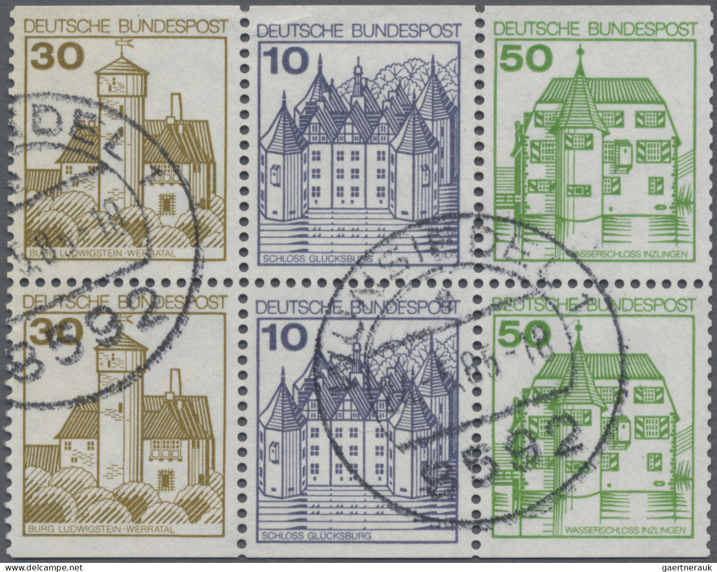 Bundesrepublik - Zusammendrucke: 1977, Zusammendruck Burgen Und Schlösser Aus MH - Se-Tenant