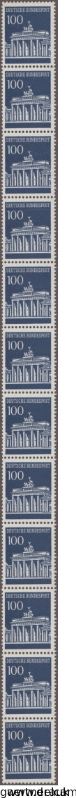 Bundesrepublik - Rollenmarken: 1966/67 Brandenburger Tor 50 Pf Als Elferstreifen - Roller Precancels